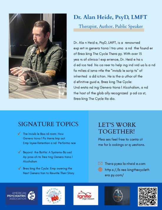 Dr Alan Heide Speaker One Sheet